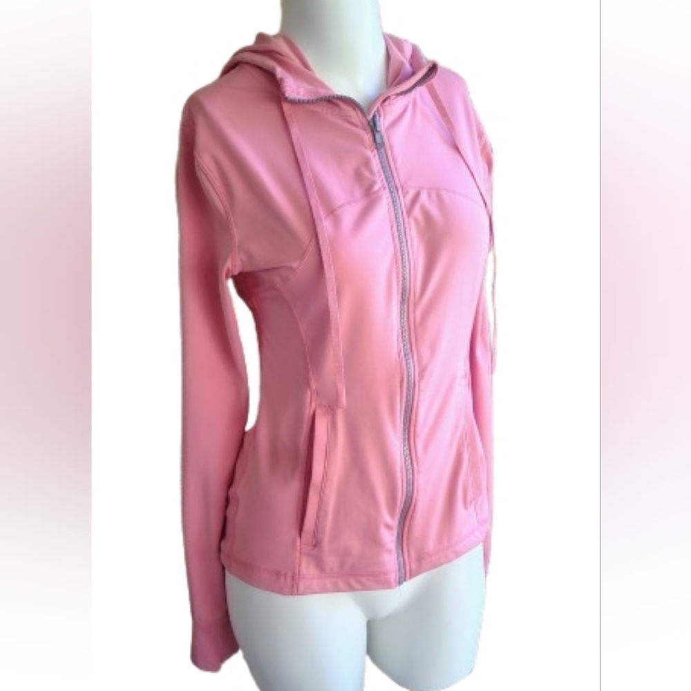 Love Tree | Hooded "Define" Style Full-Zip Athletic Jacket in Rose Pink | Size M - Picture 3 of 10